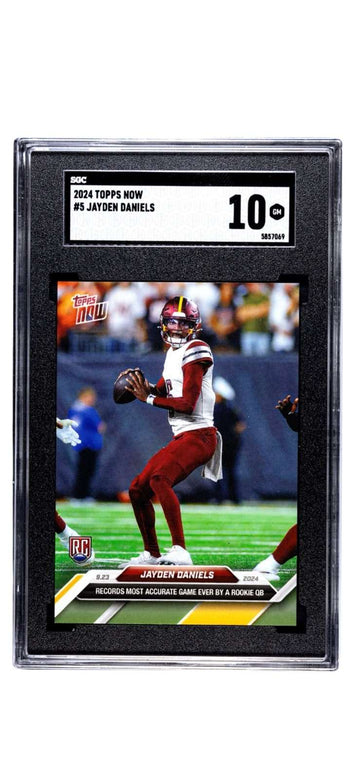 Jayden Daniels RC NFL Commanders 2024 Topps NOW Rookie Card graded SGC 10 Gem Mint