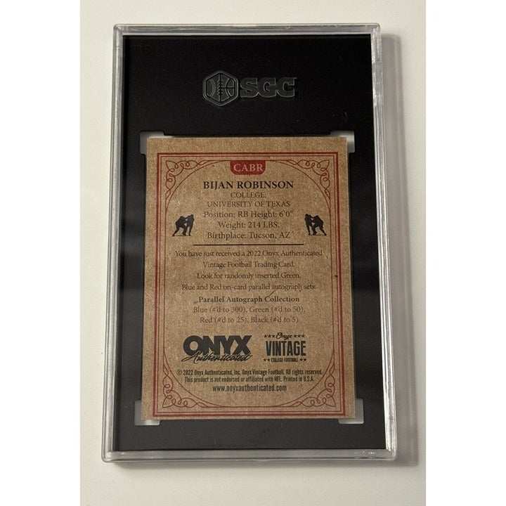 2022 Onyx Vintage Bijan Robinson rookie autograph trading card graded SGC 10
