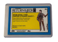 Star Wars Return of the Jedi collectible blue checklist card featuring a character and quiz question in protective sleeve