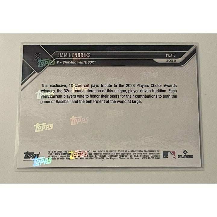 Liam Hendriks 2023 Topps NOW PCA card AL Comeback Player of the Year White Sox limited edition