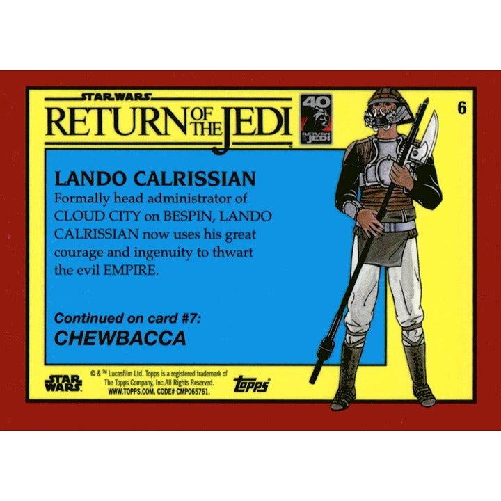 Return Chrome 2023 Return Of The Jedi Red Chrome Sapphire Lando Carlrissian Card 70 Star Wars
