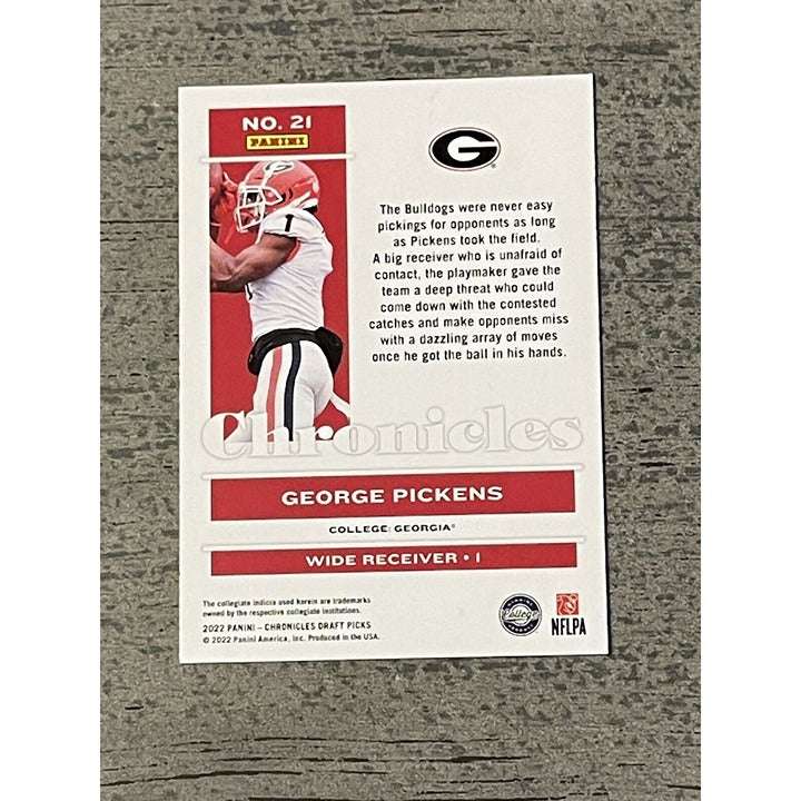 2022 Panini Chronicles Draft Picks George Pickens rookie card Georgia Bulldogs WR football