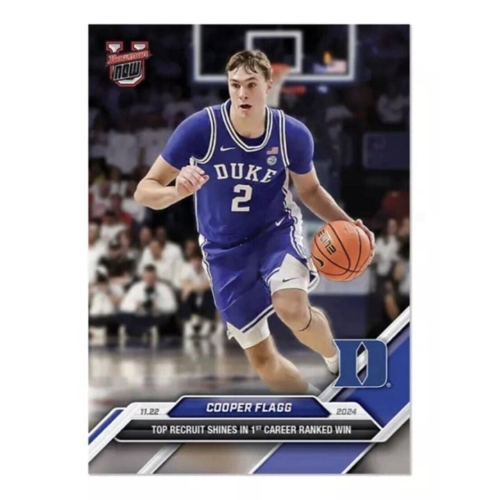 Cooper Flagg RC basketball trading card 2024 Bowman U Now Duke Blue Devils #16 limited edition
