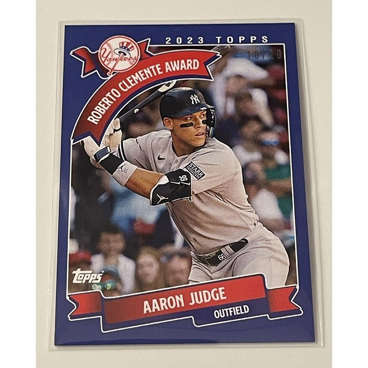 2023 Topps Throwback Thursday Aaron Judge 10/10 MLB NY Yankees Blue Parallel 134