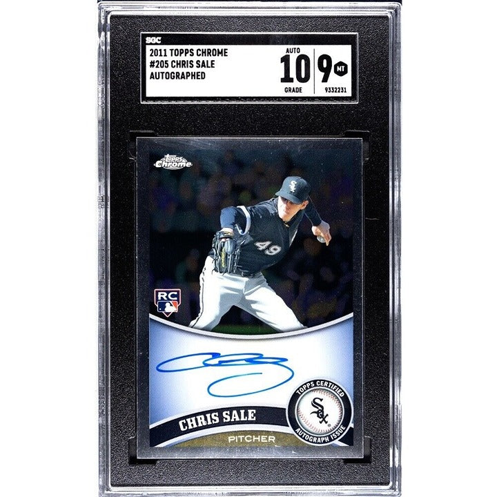 Chris Sale RC AUTO 2011 Topps CHROME MLB Chicago-Boston Sox/ATL Braves CY? SGC 9