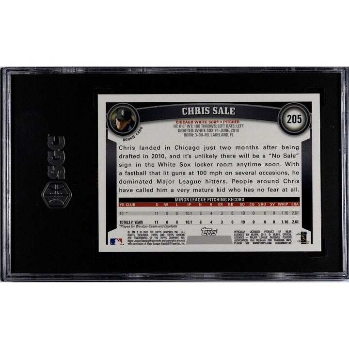 Chris Sale 2011 Topps Chrome rookie autograph baseball card graded SGC 9