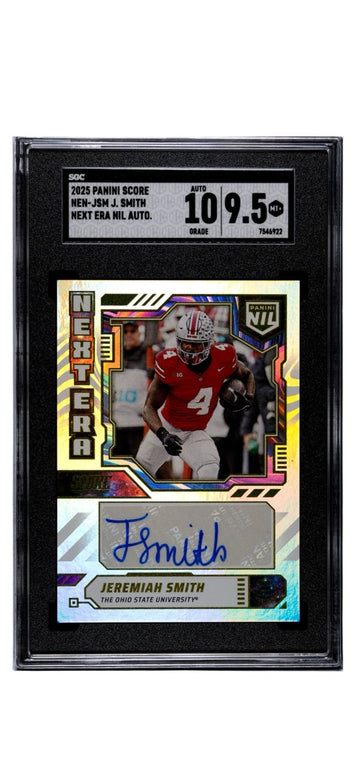Jeremiah Smith RC* Auto 2025 Panini Score Next Era NIL Buckeyes #NEN-JSM SGC 9.5