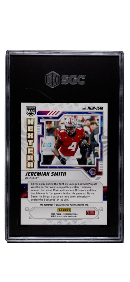 Jeremiah Smith RC* Auto 2025 Panini Score Next Era NIL Buckeyes #NEN-JSM SGC 9.5