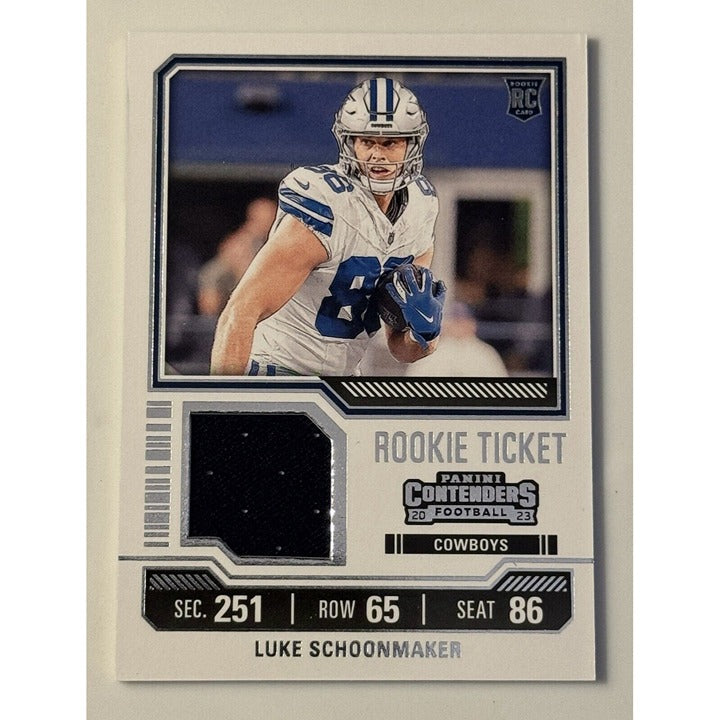 2023 Panini Contenders Rookie Ticket Luke Schoonmaker #TS23 Patch - NFL COWBOYS*