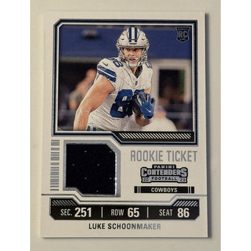 2023 Panini Contenders Rookie Ticket Luke Schoonmaker #TS23 Patch - NFL COWBOYS*