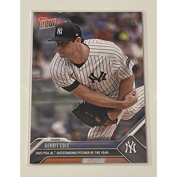 Gerrit Cole 2023 Topps NOW PCA Card #PCA-7 AL Player of the Year Yankees MLB pitcher collectible