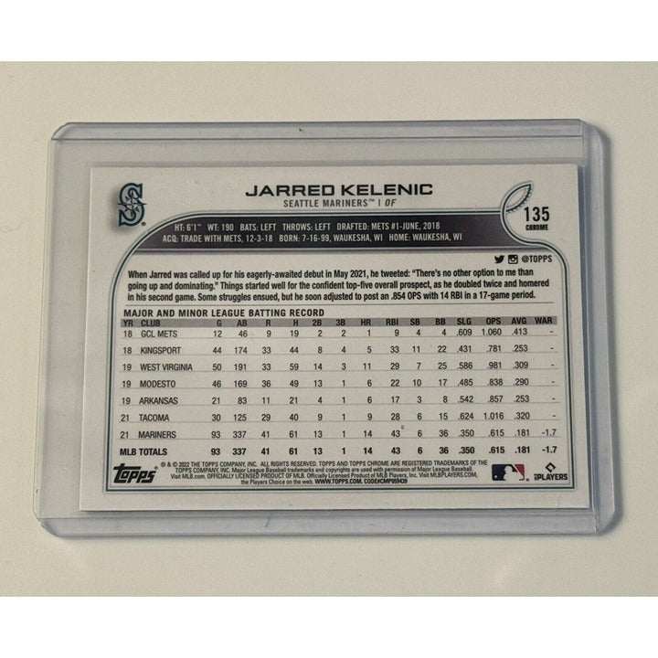 2022 Topps Chrome Jared Kelenic Seattle Mariners Refractor baseball card