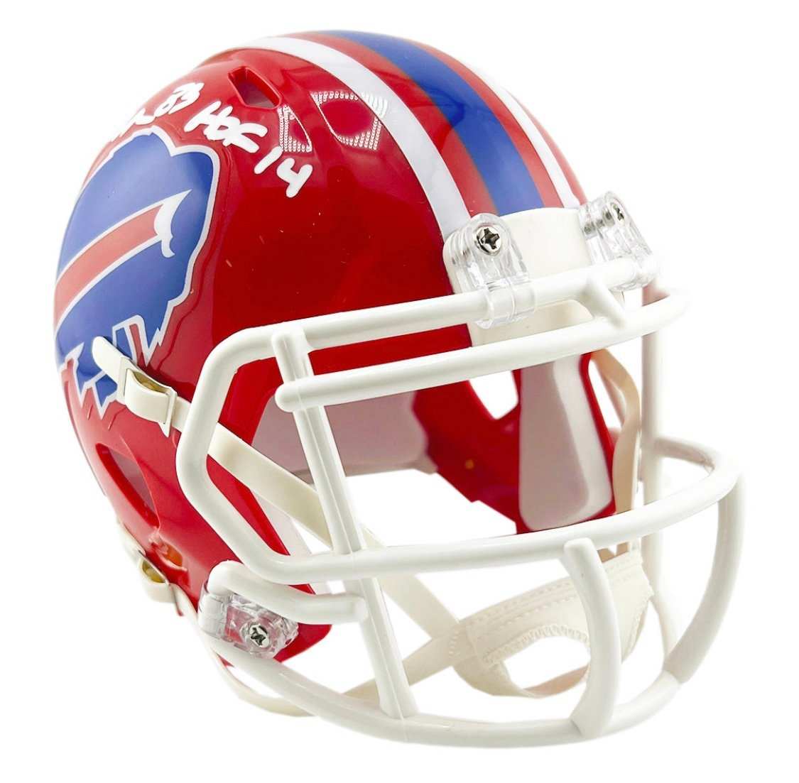 Andre Reed signed Buffalo Bills throwback mini helmet with HOF 14 inscription and JSA authentication