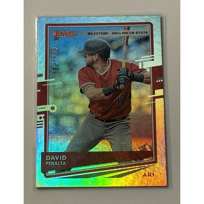 92/300* David Peralta 2020 Donruss Holo Refractor #187 - MLB Padres Diamondbacks