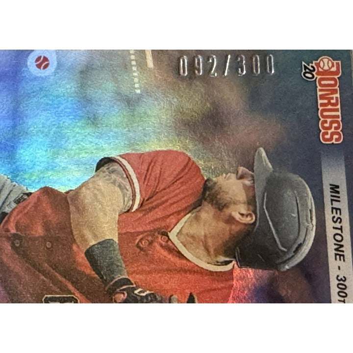 2020 Donruss David Peralta holographic baseball card Arizona Diamondbacks #187 serial numbered 92/300