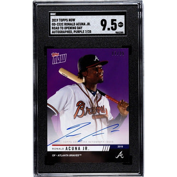 2019 Topps Now Opening Day Autographs Purple od232c Ronald Acuna Jr. - Auto 7/25