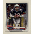 Tom Brady 2023 Topps Chrome NFL New England Patriots football card with chrome parallel design