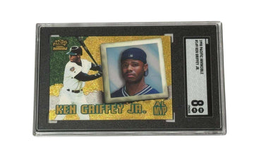 Ken Griffey Jr 1998 Pacific Invincible AL MVP graded SGC 8 baseball card in protective case