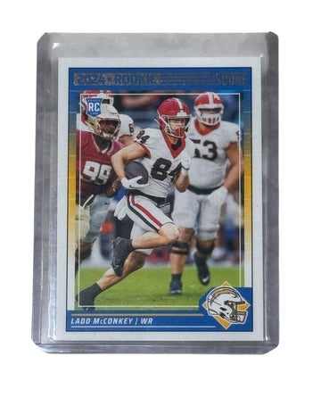 Ladd McConkey RC 2024 Score rookie NFL Chargers WR card in protective holder
