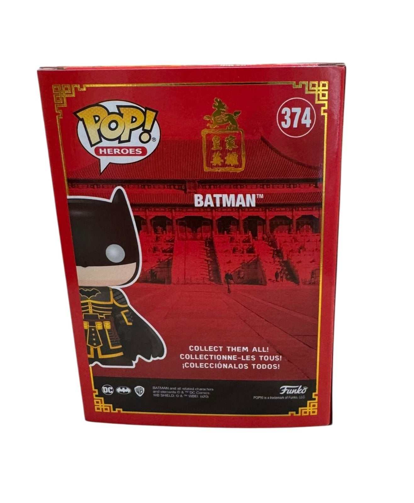 Batman #374 DC Pop! Heroes vinyl figure in gold-trimmed suit with red themed box