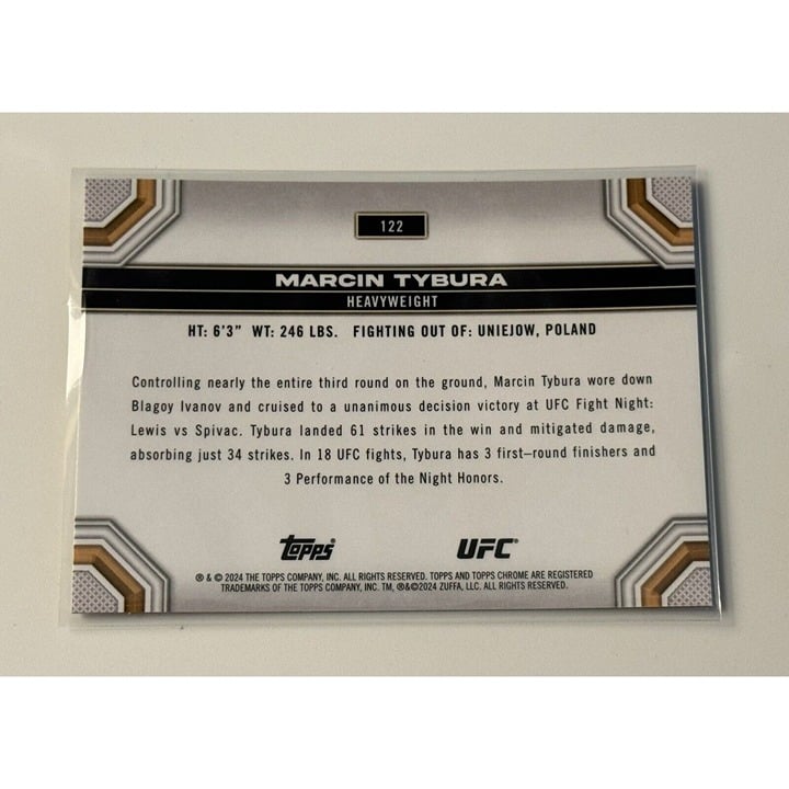 Marcin Tybura 2024 Topps Chrome UFC Prism Refractor heavyweight trading card #122