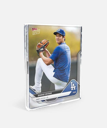 Shohei Ohtani 2025 Topps NOW collectible card in Dodgers uniform pitching pose