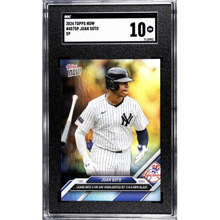 2024 Topps Now Juan Soto New York Yankees Photo Variation SP Card #457SP SGC 10*