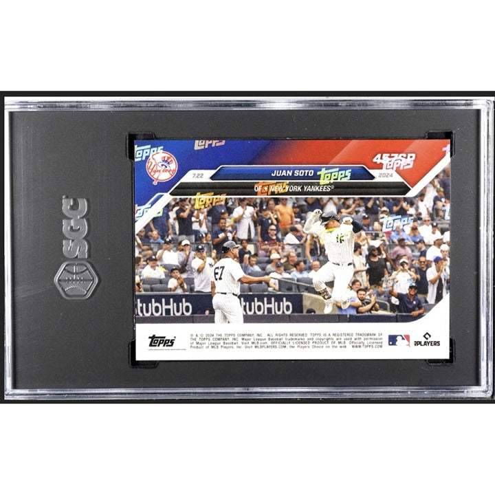 2024 Topps Now Juan Soto New York Yankees photo variation SP card graded SGC 10 in protective case