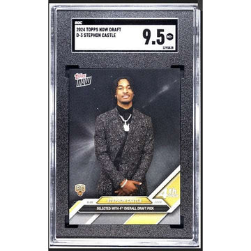 Stephon Castle 2024 Topps Now NBA rookie card graded SGC 9.5 featuring San Antonio Spurs draft pick