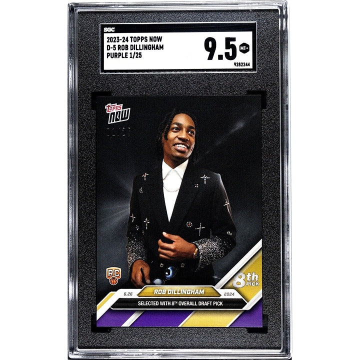 1/25 Rob Dillingham RC* - 2024 TOPPS NOW Basketball #D5 8th Pick TWolves SGC 9.5