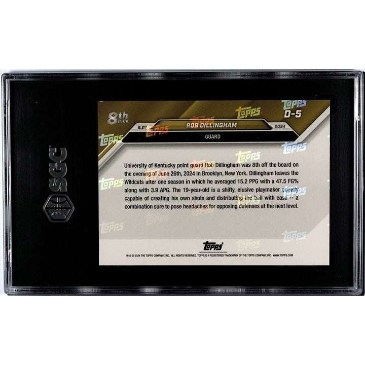 Rob Dillingham RC 2024 Topps Now basketball card graded 9.5, limited 1/25, Minnesota Timberwolves 8th pick