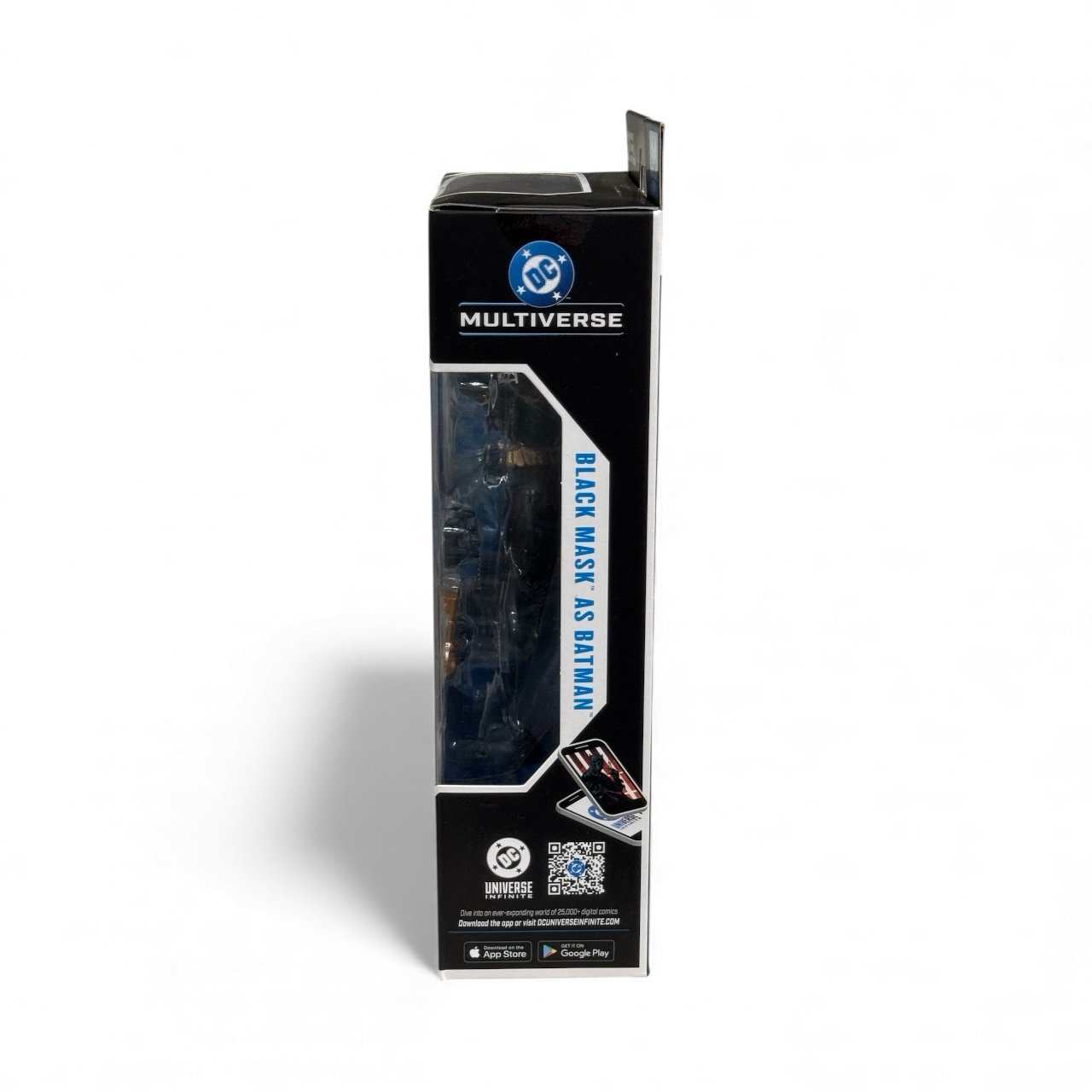 McFarlane DC Multiverse Black Mask as Batman 7-inch action figure in sealed packaging side view