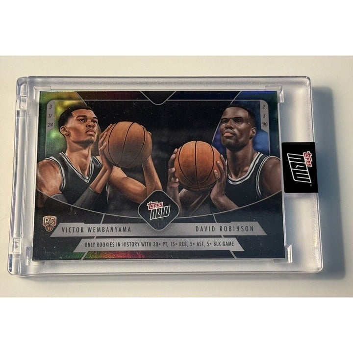 Victor Wembanyama David Robinson* RC 2023-24 TOPPS NOW NBA Spurs Rookie Card WR1