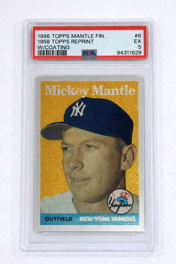 1996 Topps Mantle Finest 1958 reprint baseball card PSA 5 gold Yankees