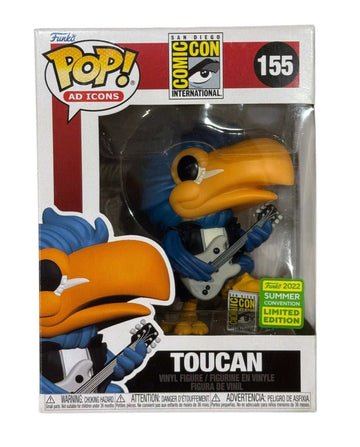 Funko Pop Toucan #155 SDCC 2022 Limited Edition Ad Icons figure holding guitar in box