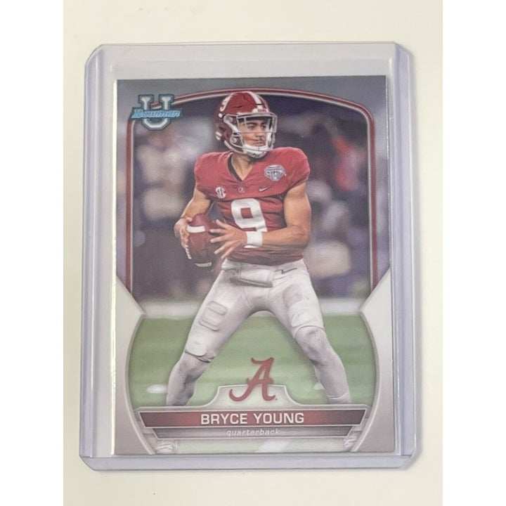 Bryce Young 2022 1st Bowman Chrome U Refractor football card Crimson Tide NFL Panthers