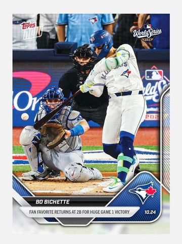2025 Topps Now Bo Bichette MLB World Series Game 1 Win Blue Jays baseball card