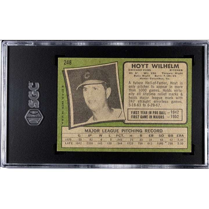 1971 Topps Hoyt Wilhelm graded vintage MLB Chicago Cubs baseball card #248 SGC 1 slabbed collectible