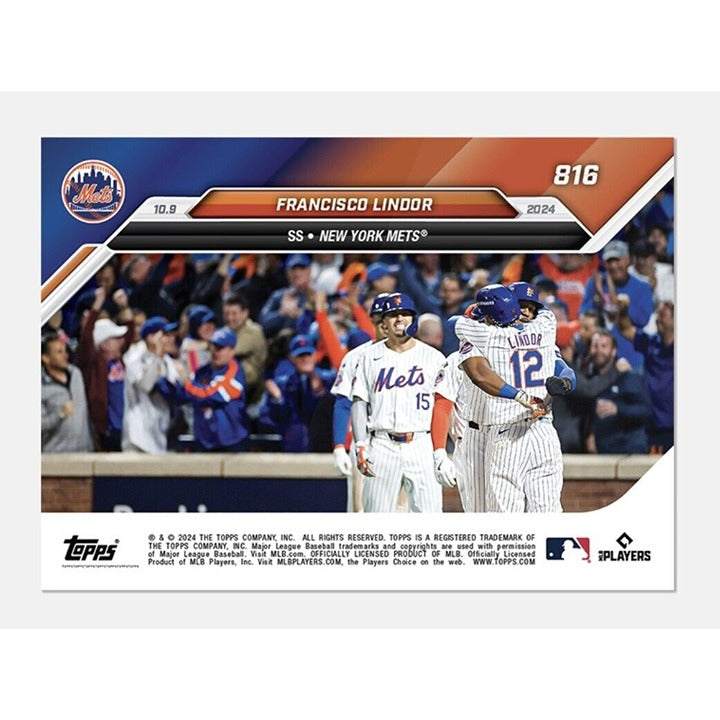 2024 Topps Now Francisco Lindor New York Mets NLCS baseball card