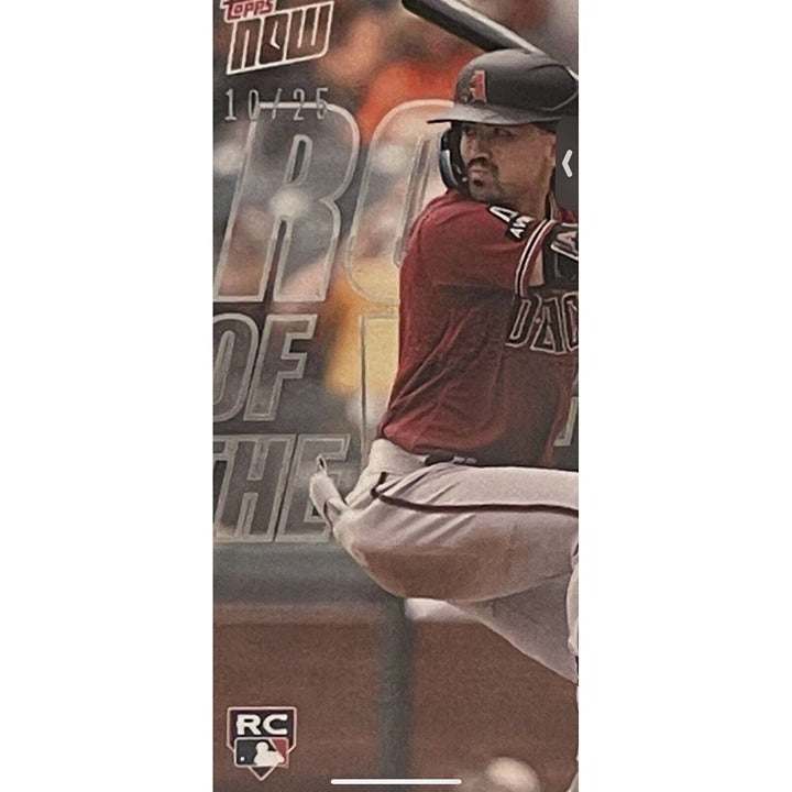 2023 Corbin Carroll Topps Now MLB Rookie of the Year baseball card numbered 10/25