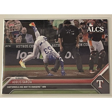 2023 Topps Now Adolis Garcia MLB Texas Rangers ALCS Cartwheel Win Exclusive 1005