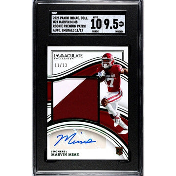 2022 Immaculate Coll. Marvin Mims RC Emerald 11/13 Patch Card 24 OSU/NFL SGC 9.5