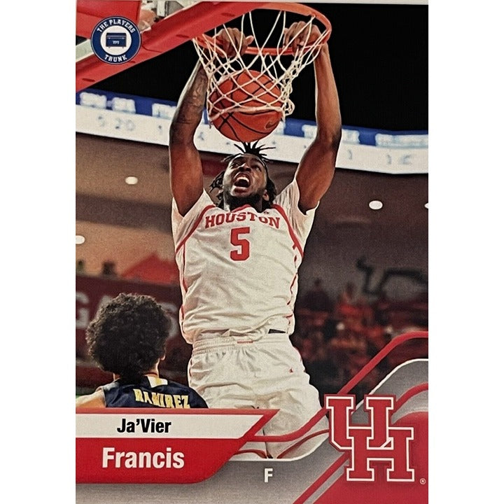 JaVier Francis 2022 Houston Cougars basketball card dunking in game
