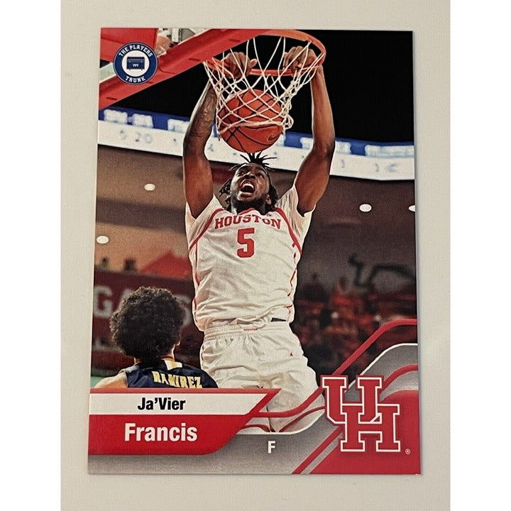 JaVier Francis 2022 NCAA Houston Cougars basketball trading card dunking