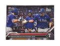 2023 WORLD SERIES Texas Rangers Topps NOW baseball card celebrating MLB home run streak record in postseason