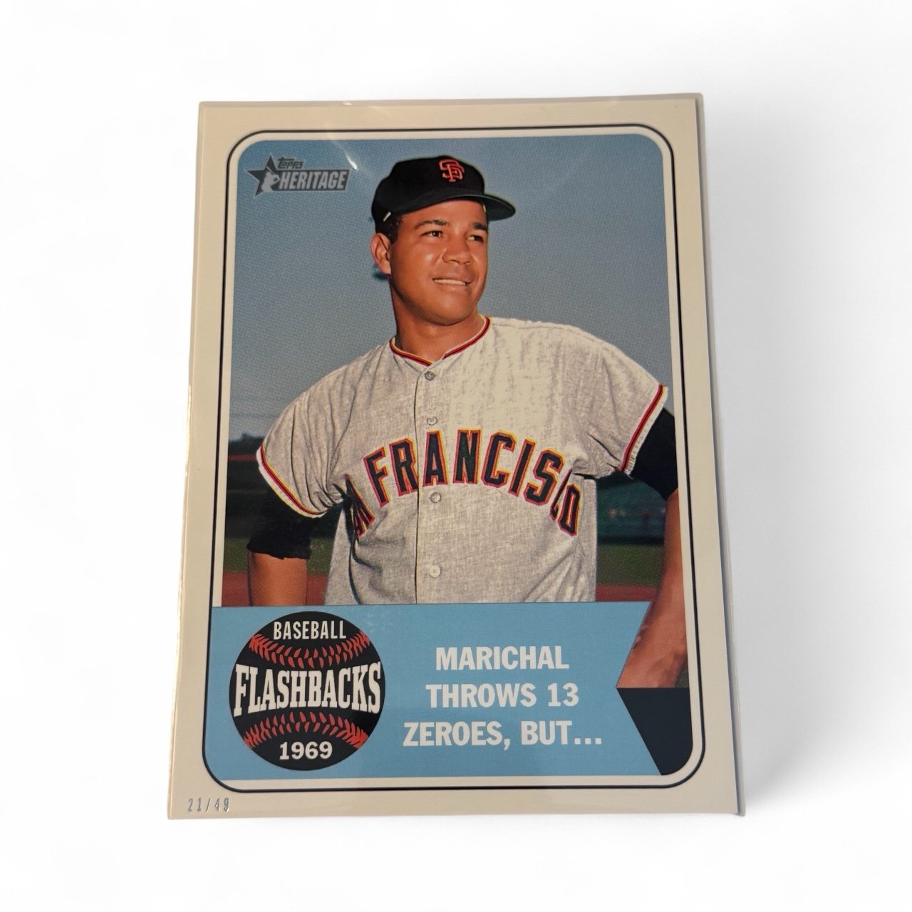 /49 OVERSIZED* Juan Marical - 2018 Topps Heritage FB BF-JM - 1969 MLB SF Giants*