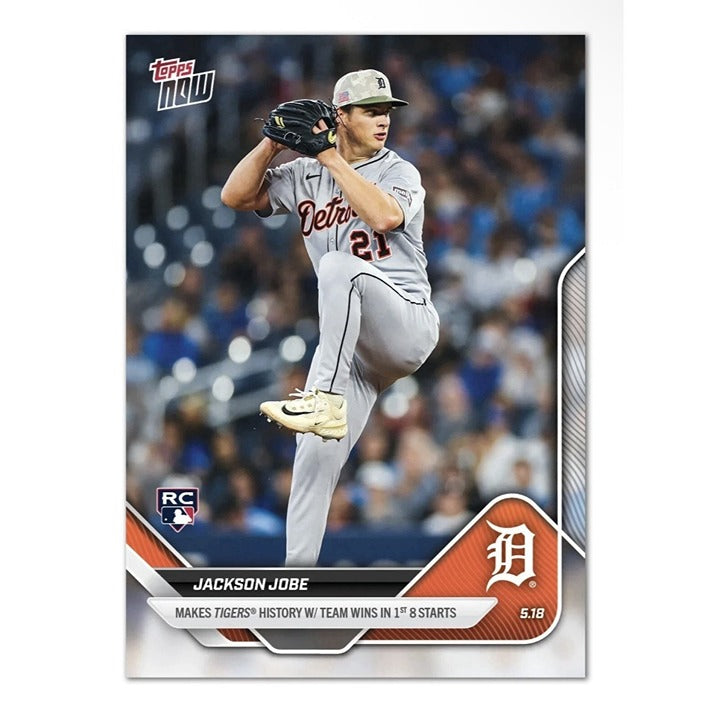 2025 Topps Now Card 192 Jackson Jobe Wins 1st 8 Starts- RC-Free Shipping Always!