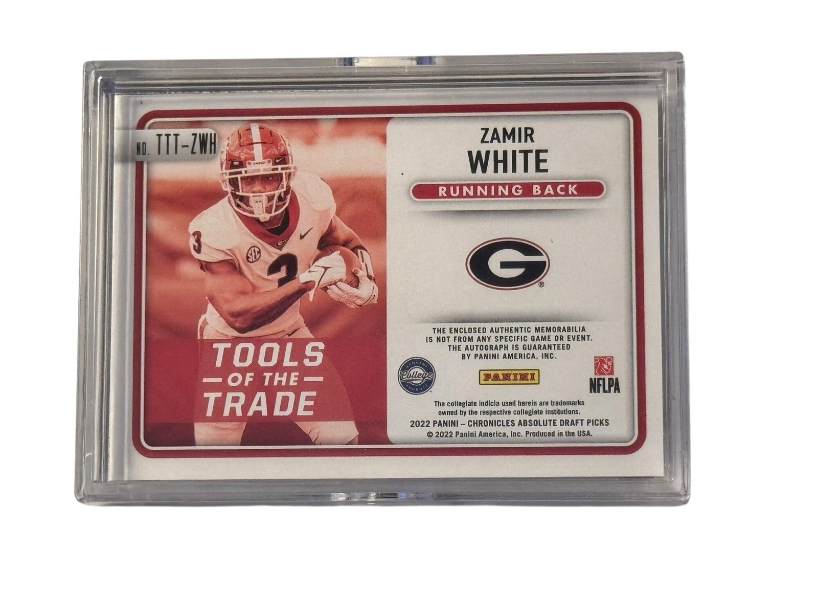 Zamir White RC Tools of the Trade autographed triple patch football card Panini 2022 NFL Raiders