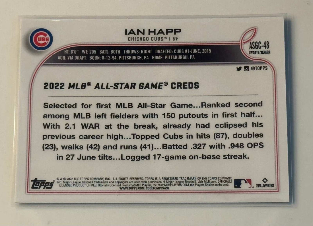 2021 Topps Chrome Ian Happ All-Star Game Update Refractor Parallel baseball card Cubs