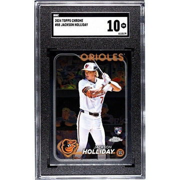 2024 Topps Chrome Jackson Holiday RC* Card #88 Baltimore Orioles Baseball SGC 10